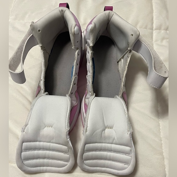 Adidas high top cloudfoam sneaker pink and white girls size 3 - Picture 8 of 16